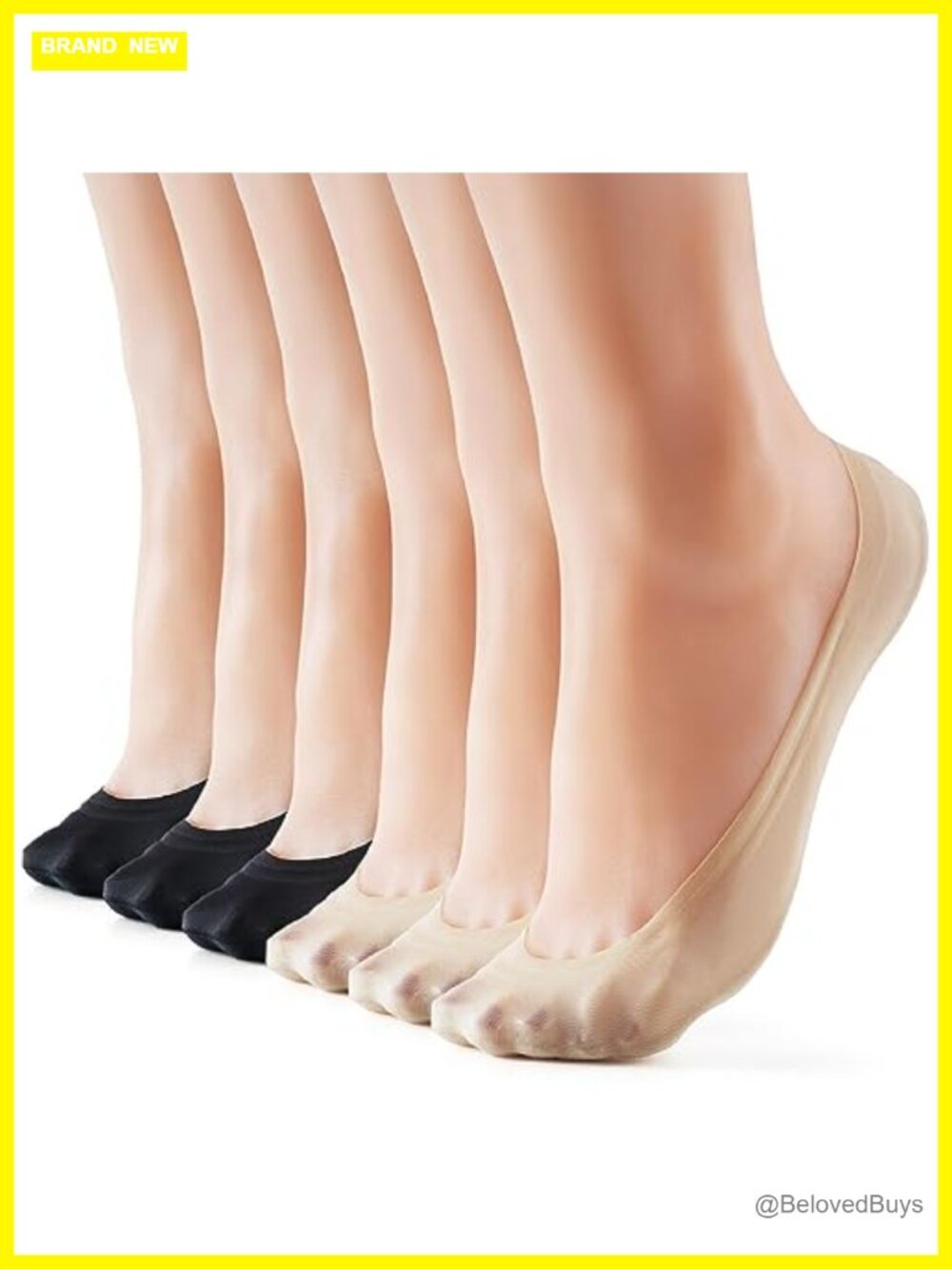 Nylon No Show Liner Socks Thin Non-Slip Low Cut for Flats